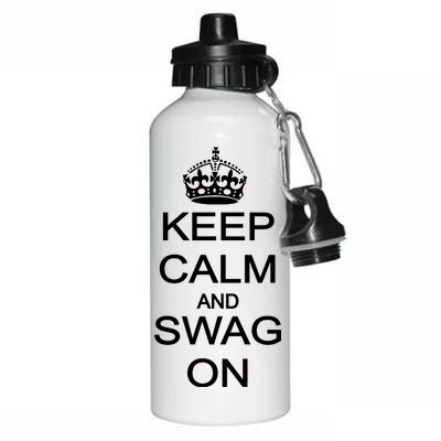 Keep Calm And Swag On Aluminum Water Bottle 