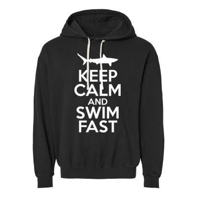 Keep Calm And Swim Fast Garment-Dyed Fleece Hoodie