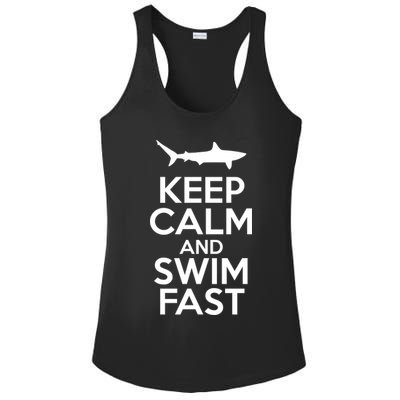 Keep Calm And Swim Fast Ladies PosiCharge Competitor Racerback Tank