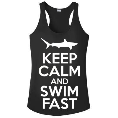 Keep Calm And Swim Fast Ladies PosiCharge Competitor Racerback Tank