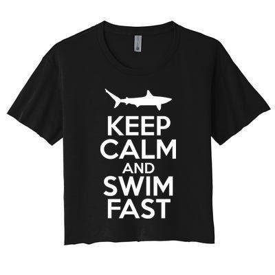Keep Calm And Swim Fast Crop Top