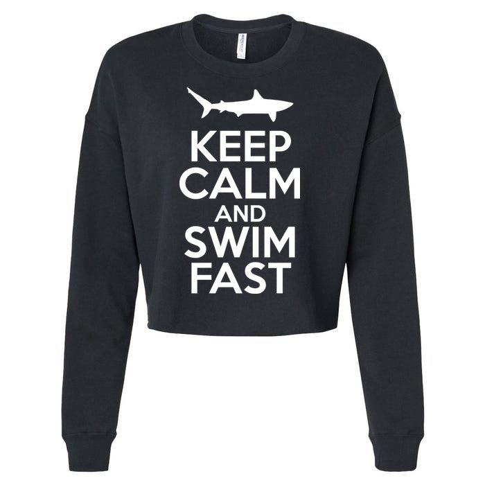 Keep Calm And Swim Fast Cropped Pullover Crew