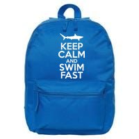 Keep Calm And Swim Fast 16 in Basic Backpack