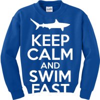 Keep Calm And Swim Fast Kids Sweatshirt