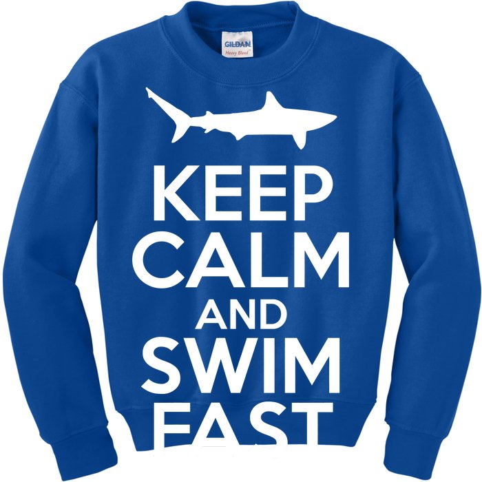 Keep Calm And Swim Fast Kids Sweatshirt