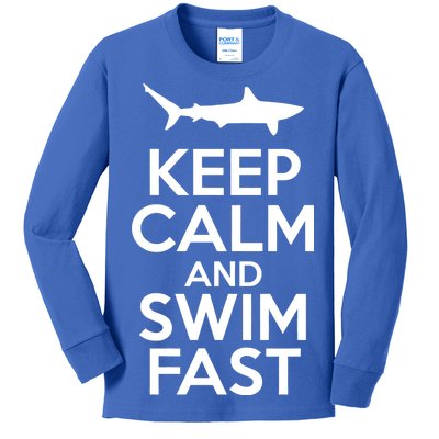 Keep Calm And Swim Fast Kids Long Sleeve Shirt