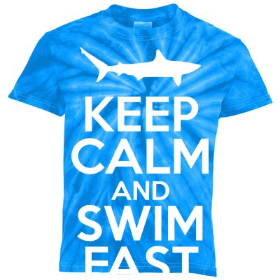 Keep Calm And Swim Fast Kids Tie-Dye T-Shirt