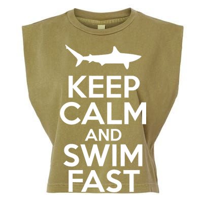 Keep Calm And Swim Fast Garment-Dyed Women's Muscle Tee