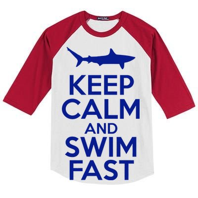 Keep Calm And Swim Fast Kids Colorblock Raglan Jersey