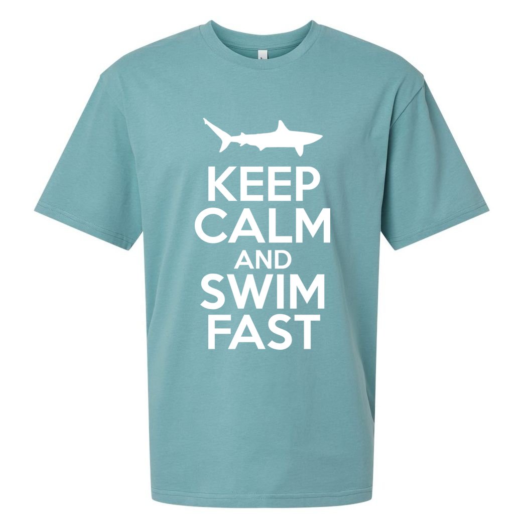 Keep Calm And Swim Fast Sueded Cloud Jersey T-Shirt