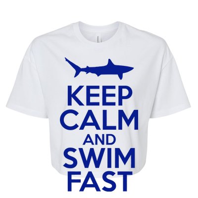 Keep Calm And Swim Fast Bella+Canvas Jersey Crop Tee