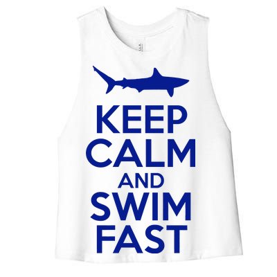 Keep Calm And Swim Fast Women's Racerback Cropped Tank