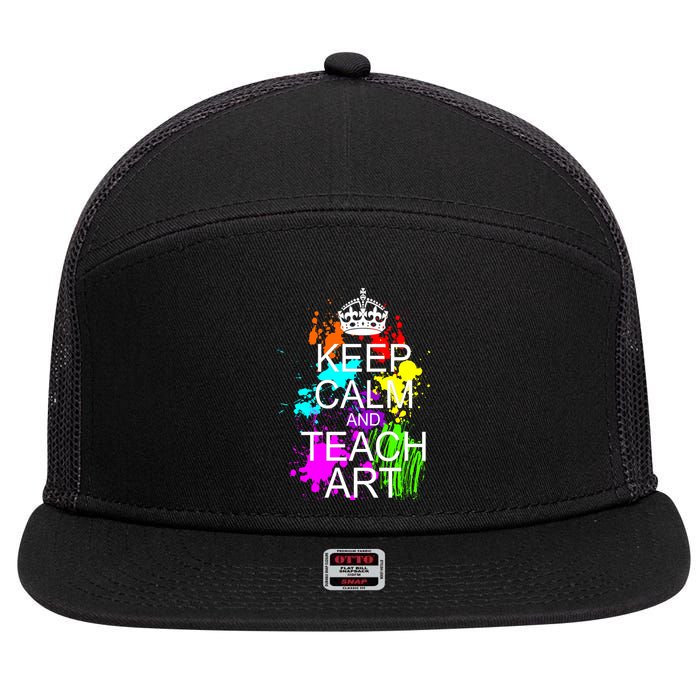 Keep Calm And Teach Art 7 Panel Mesh Trucker Snapback Hat