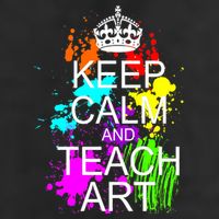 Keep Calm And Teach Art 7 Panel Mesh Trucker Snapback Hat