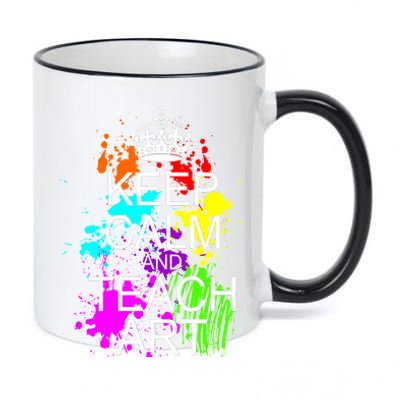 Keep Calm And Teach Art 11oz Black Color Changing Mug