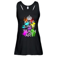 Keep Calm And Teach Art Ladies Essential Flowy Tank