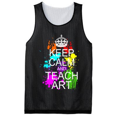Keep Calm And Teach Art Mesh Reversible Basketball Jersey Tank