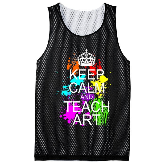 Keep Calm And Teach Art Mesh Reversible Basketball Jersey Tank