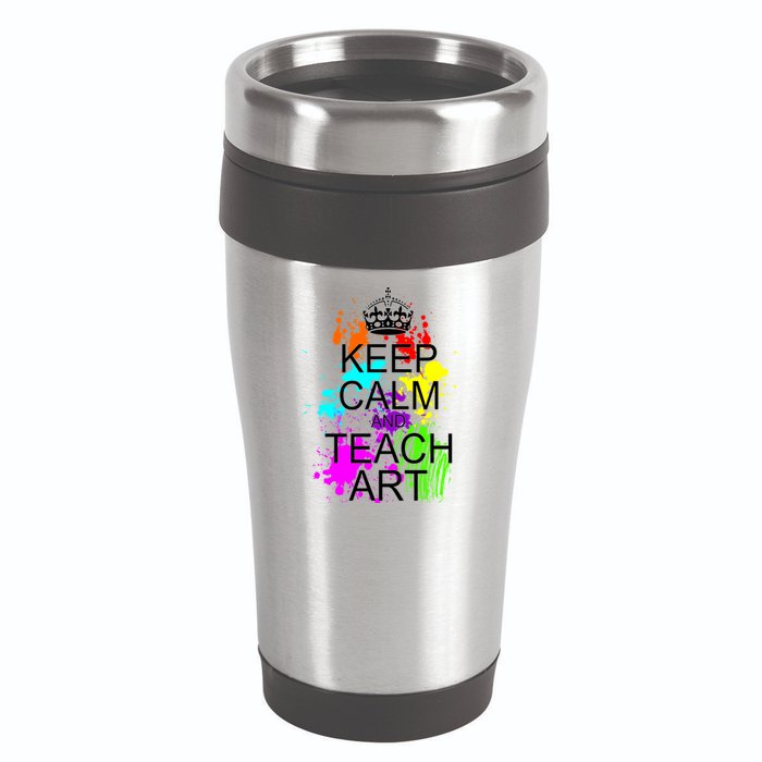 Keep Calm And Teach Art 16oz Travel Tumbler