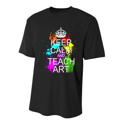 Keep Calm And Teach Art Youth Performance Sprint T-Shirt