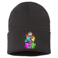 Keep Calm And Teach Art Sustainable Knit Beanie