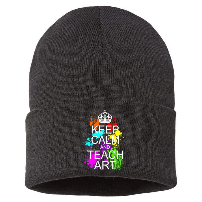 Keep Calm And Teach Art Sustainable Knit Beanie
