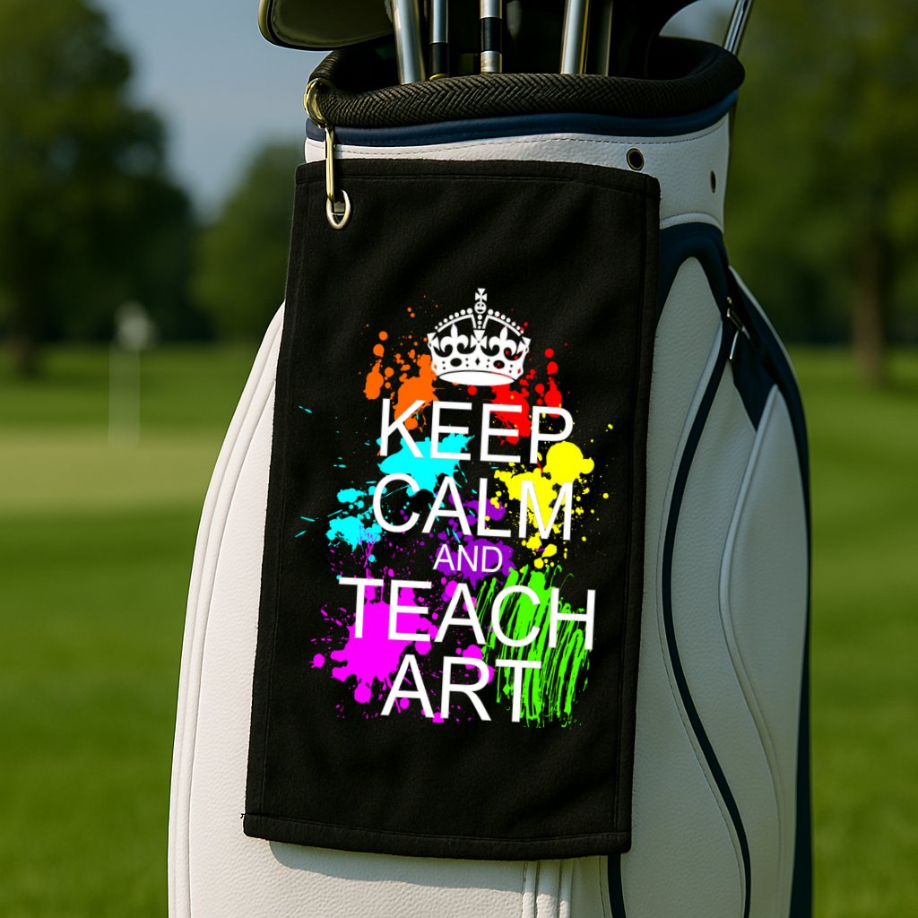 Keep Calm And Teach Art Golf Towel