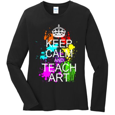 Keep Calm And Teach Art Ladies Long Sleeve Shirt