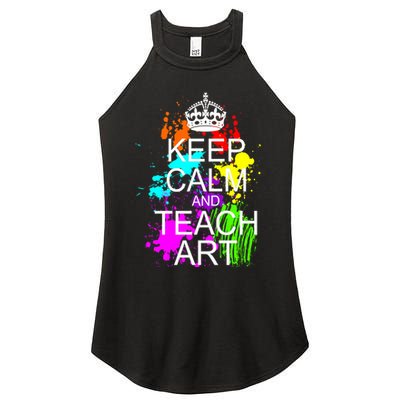 Keep Calm And Teach Art Women's Perfect Tri Rocker Tank