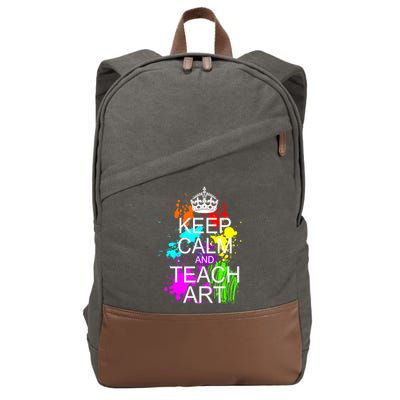 Keep Calm And Teach Art Cotton Canvas Backpack