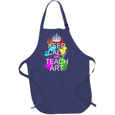 Keep Calm And Teach Art Full-Length Apron With Pockets