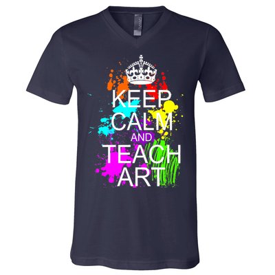 Keep Calm And Teach Art V-Neck T-Shirt