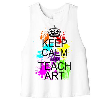 Keep Calm And Teach Art Women's Racerback Cropped Tank