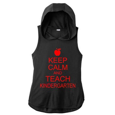 Keep Calm And Teach Kindergarten Ladies PosiCharge Tri-Blend Wicking Draft Hoodie Tank