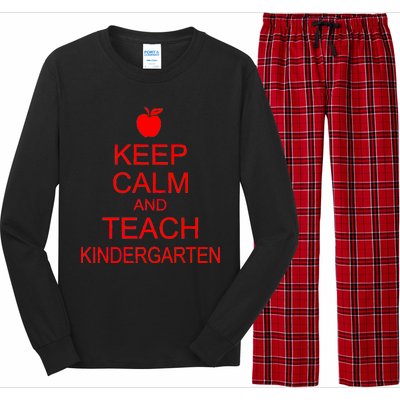 Keep Calm And Teach Kindergarten Long Sleeve Pajama Set