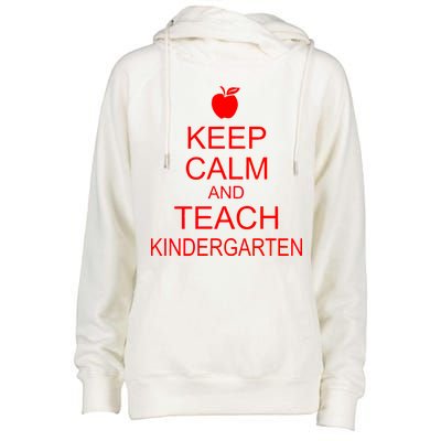 Keep Calm And Teach Kindergarten Womens Funnel Neck Pullover Hood