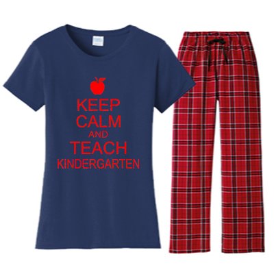 Keep Calm And Teach Kindergarten Women's Flannel Pajama Set