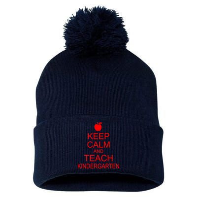 Keep Calm And Teach Kindergarten Pom Pom 12in Knit Beanie