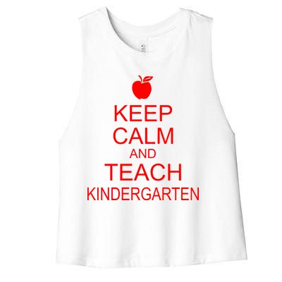 Keep Calm And Teach Kindergarten Women's Racerback Cropped Tank