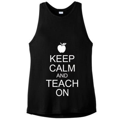 Keep Calm and Teach On Ladies PosiCharge Tri-Blend Wicking Tank