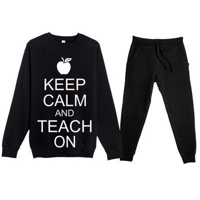 Keep Calm and Teach On Premium Crewneck Sweatsuit Set