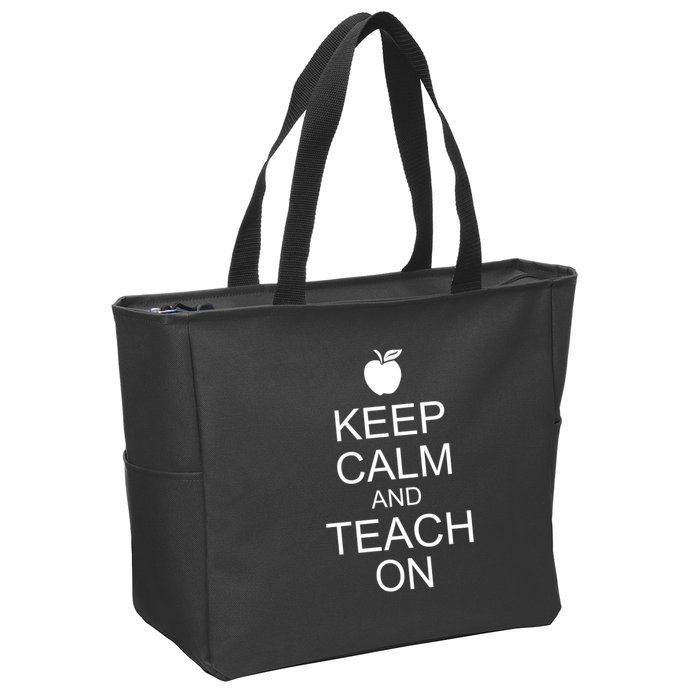 Keep Calm and Teach On Zip Tote Bag