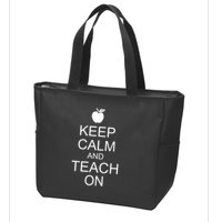 Keep Calm and Teach On Zip Tote Bag