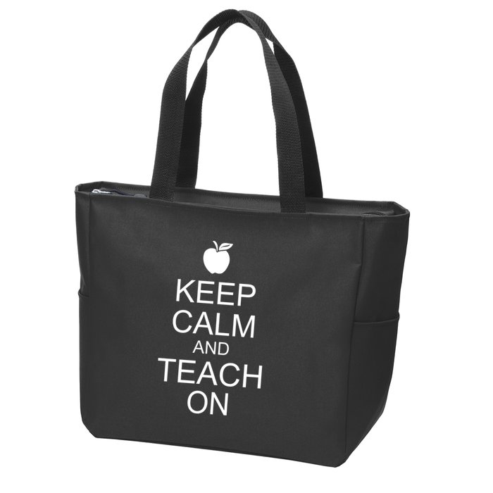 Keep Calm and Teach On Zip Tote Bag