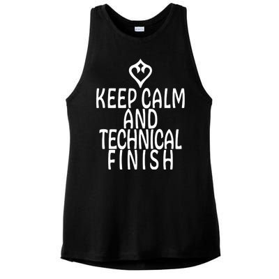 Keep Calm And Technical Finish Dancer FF14 Ladies PosiCharge Tri-Blend Wicking Tank