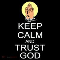 Keep Calm and Trust God Stripe Pom Pom Beanie