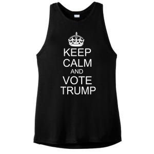 Keep Calm And Vote Trump Ladies PosiCharge Tri-Blend Wicking Tank