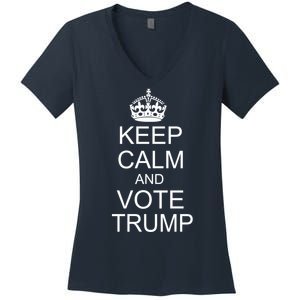 Keep Calm And Vote Trump Women's V-Neck T-Shirt