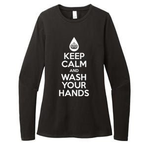 Keep Calm And Wash Your Hands Funny Virus Womens CVC Long Sleeve Shirt