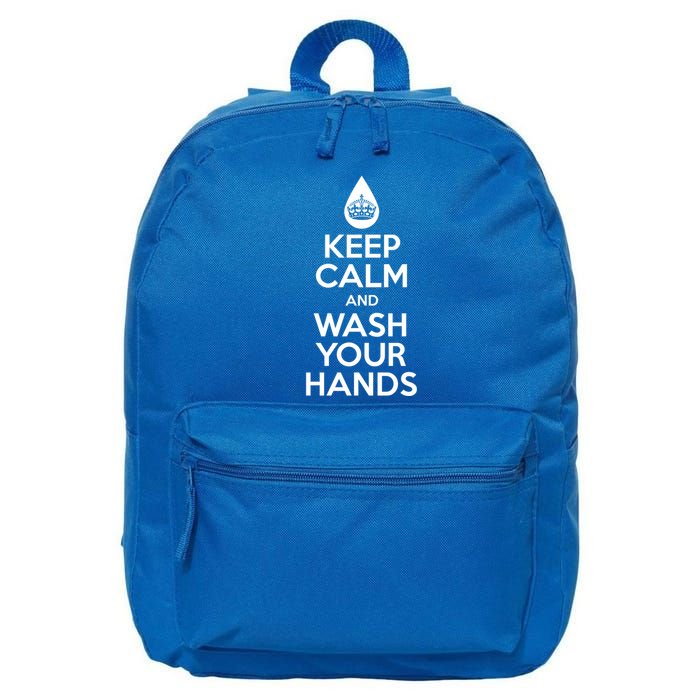 Keep Calm And Wash Your Hands Funny Virus 16 in Basic Backpack